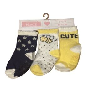 Children's Place Kids' Bee and Flower Socks - 3 Pack